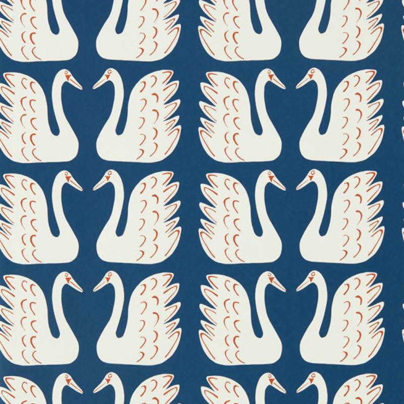 NART112797 Swim Swam Swan Garden of Eden Wallpaper by Scion