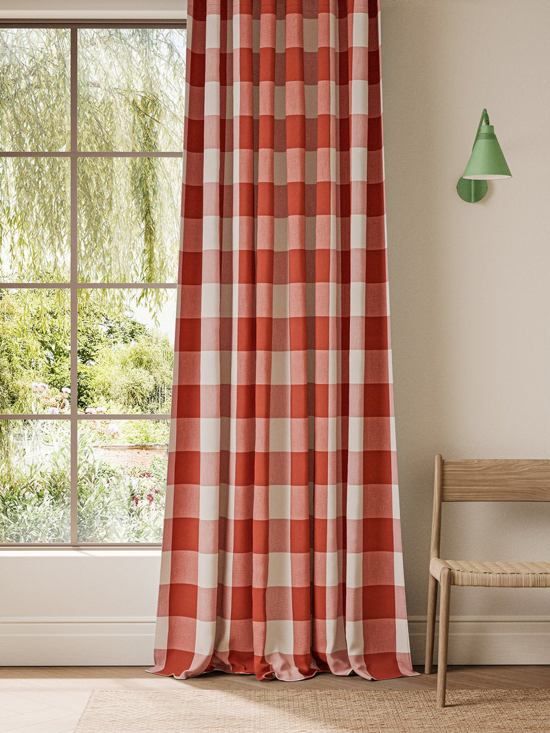 NCEN134799 Central Check Tomato Central Checks & Stripes Fabric by Scion