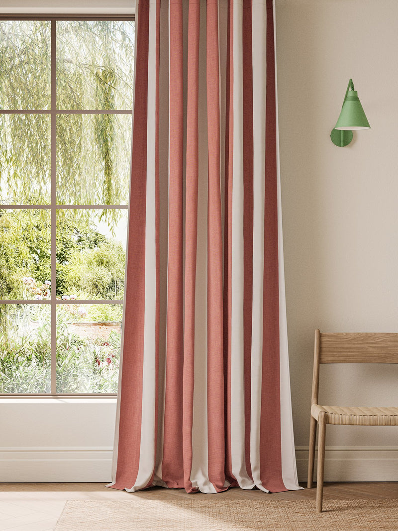 NCEN134800 Central Stripe Tomato Central Checks & Stripes Fabric by Scion