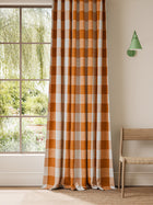 NCEN134801 Central Check Tangerine Central Checks & Stripes Fabric by Scion