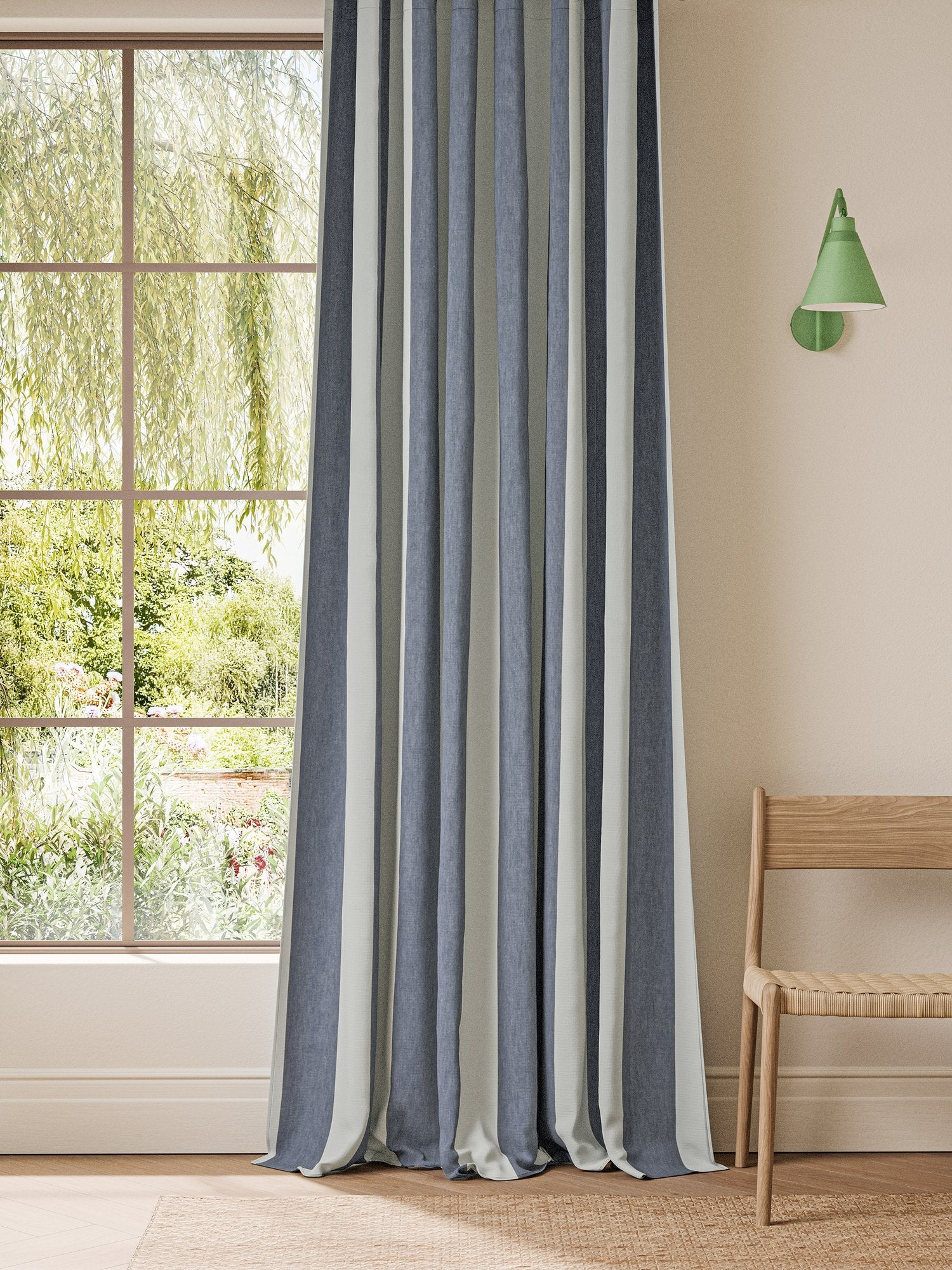 NCEN134804 Central Stripe Indigo Central Checks & Stripes Fabric by Scion