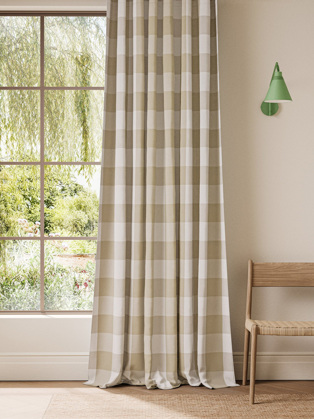 NCEN134811 Central Check Pebble Central Checks & Stripes Fabric by Scion