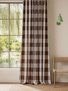 NCEN134813 Central Check Chocolate Central Checks & Stripes Fabric by Scion