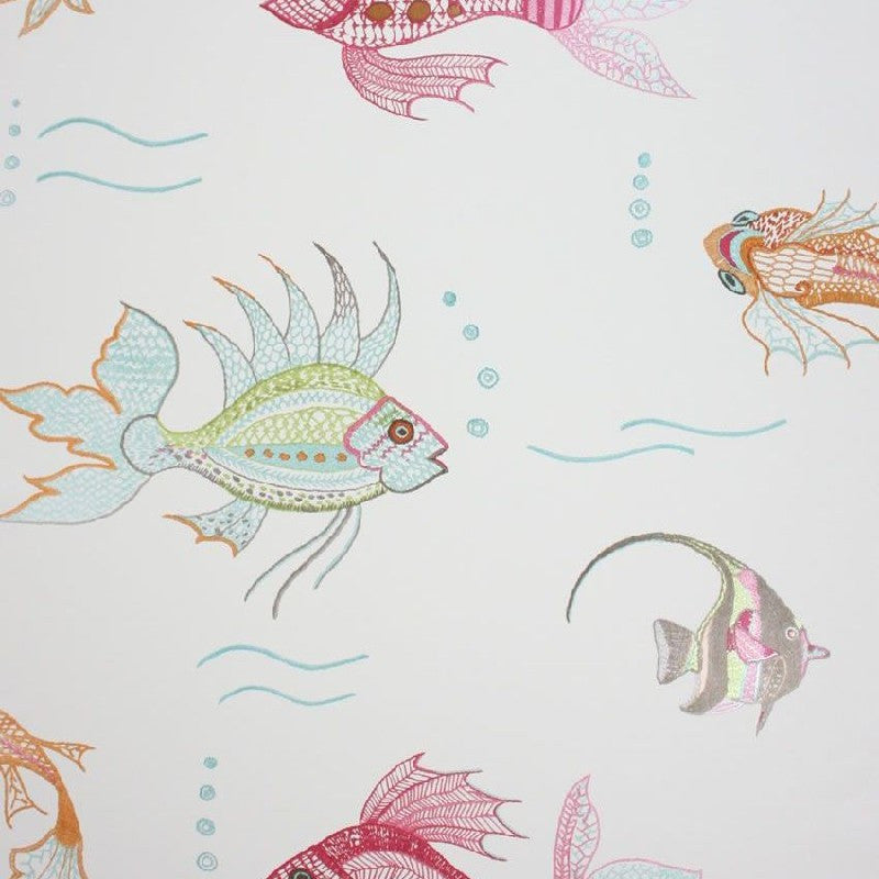 Nina Campbell Perroquet Aquarium White - NCW3833/03 Wallpaper
