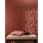 Nina Campbell Giverny Fougeres Raspberry Pink and Silver Gold - NCW4003/01 Wallpaper