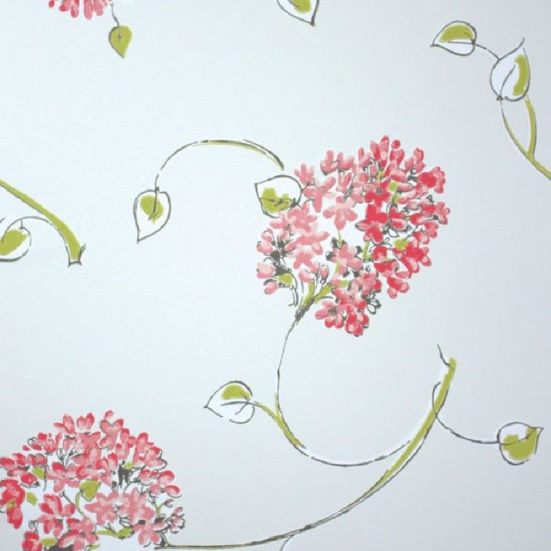 NCW4101-01 Nina Campbell Woodsford Corsham Coral Red  Wallpaper