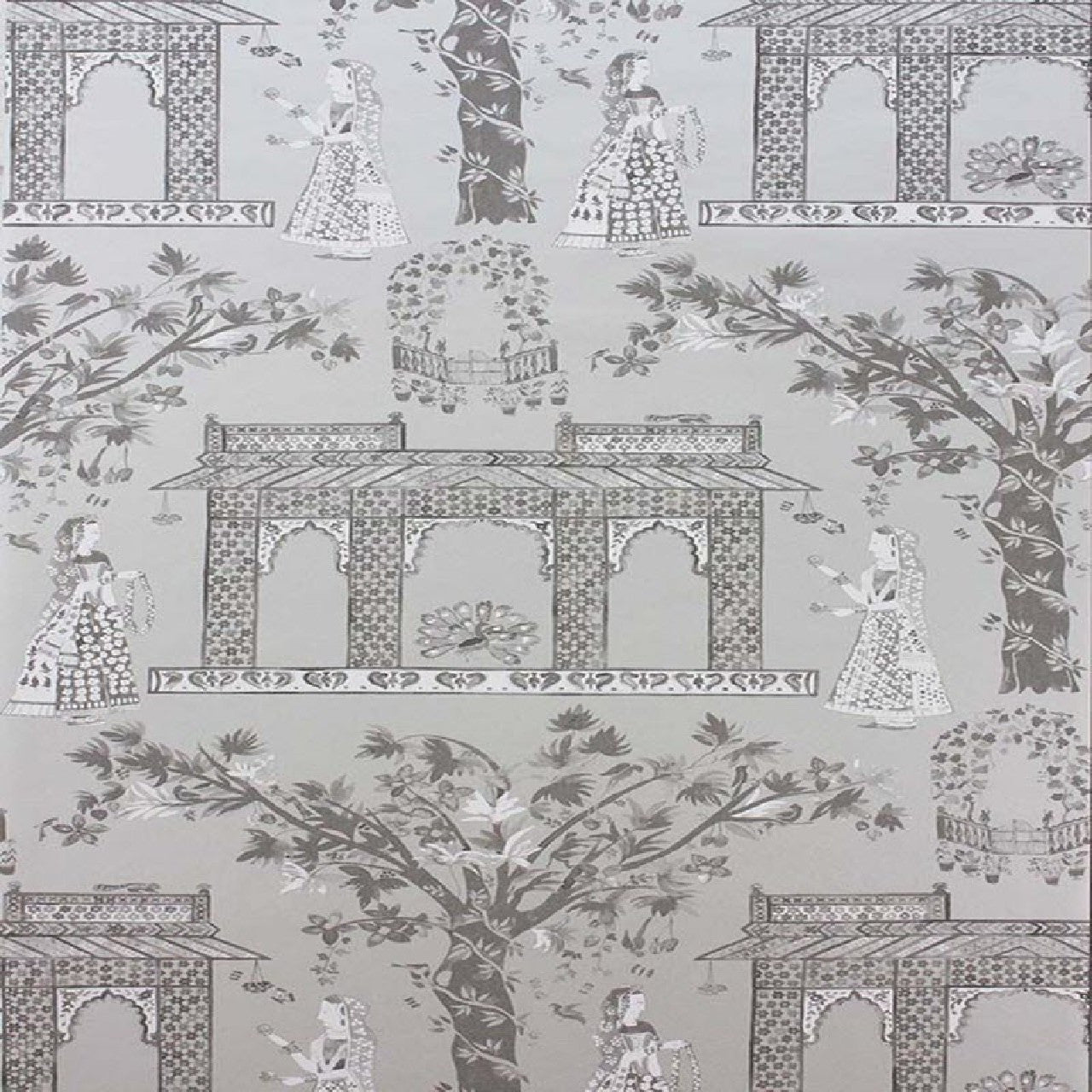 NCW4272-02 Pavilion Garden Coromandel Wallpaper By Nina Campbell