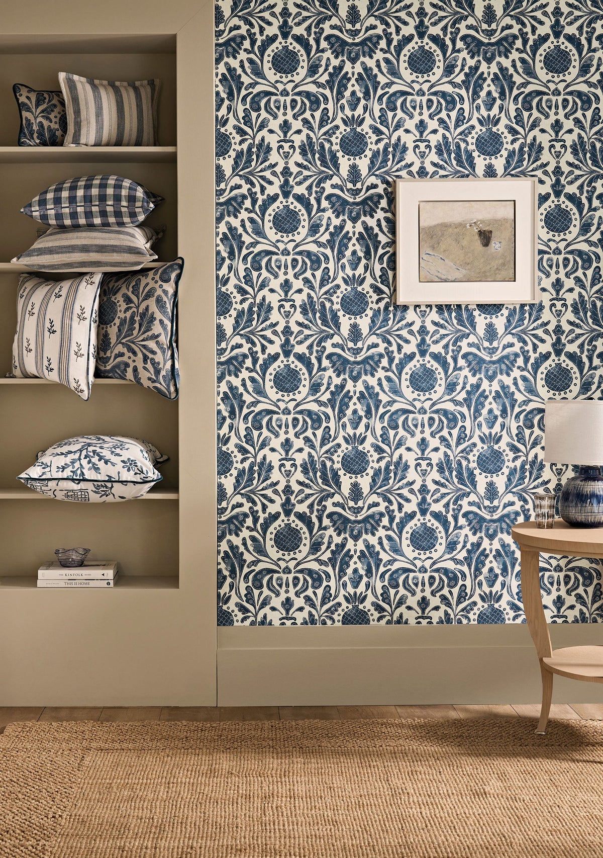 Castellane Indigo Honfleur Wallpaper Wallpaper by Nina Campbell