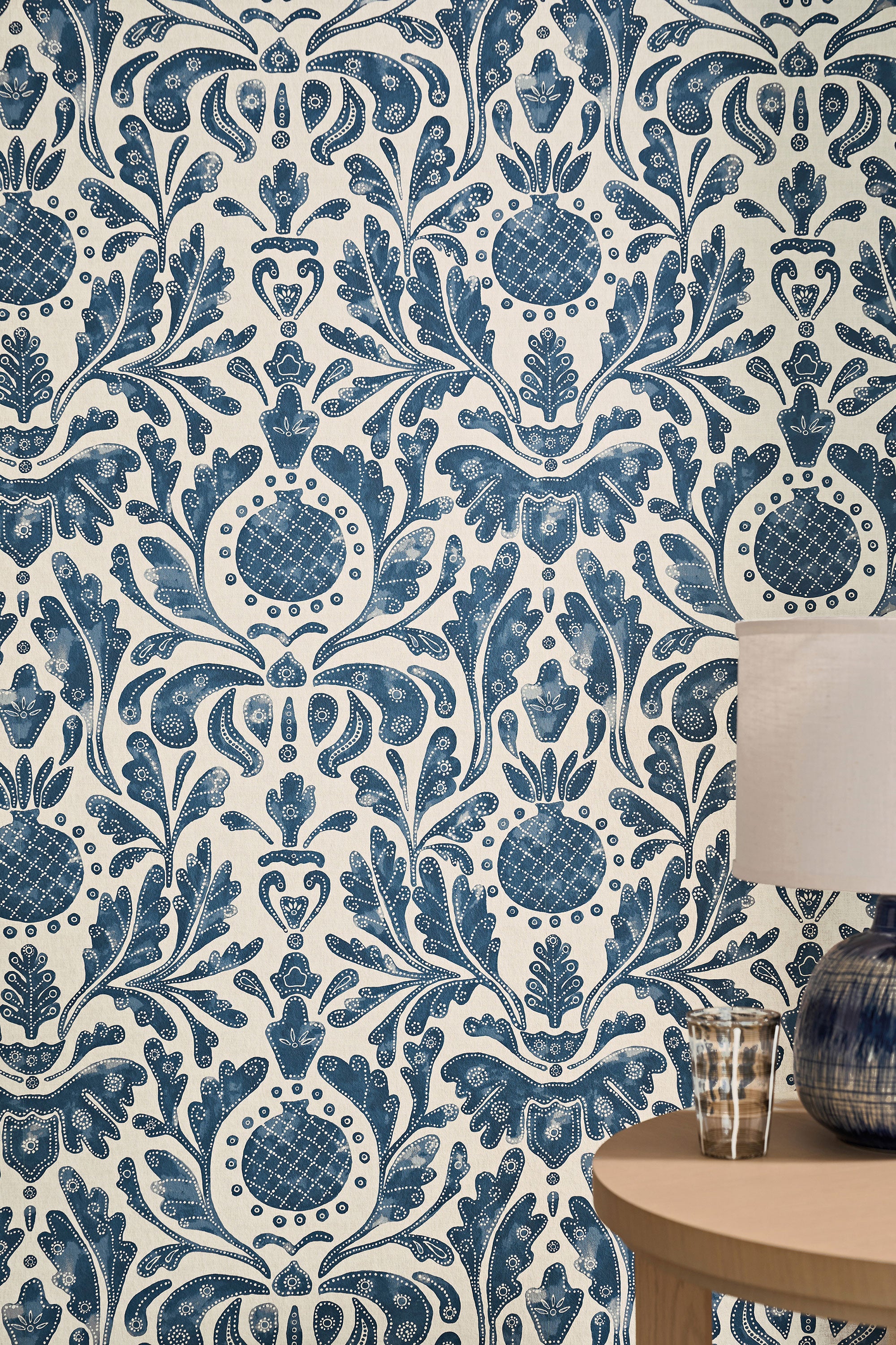 NCW4591-01 Castellane Indigo Wallpaper by Nina Campbell