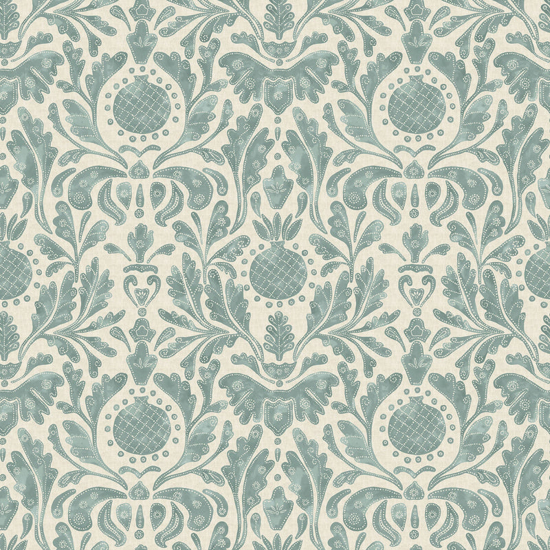 NCW4591-02 Castellane Aqua Wallpaper by Nina Campbell