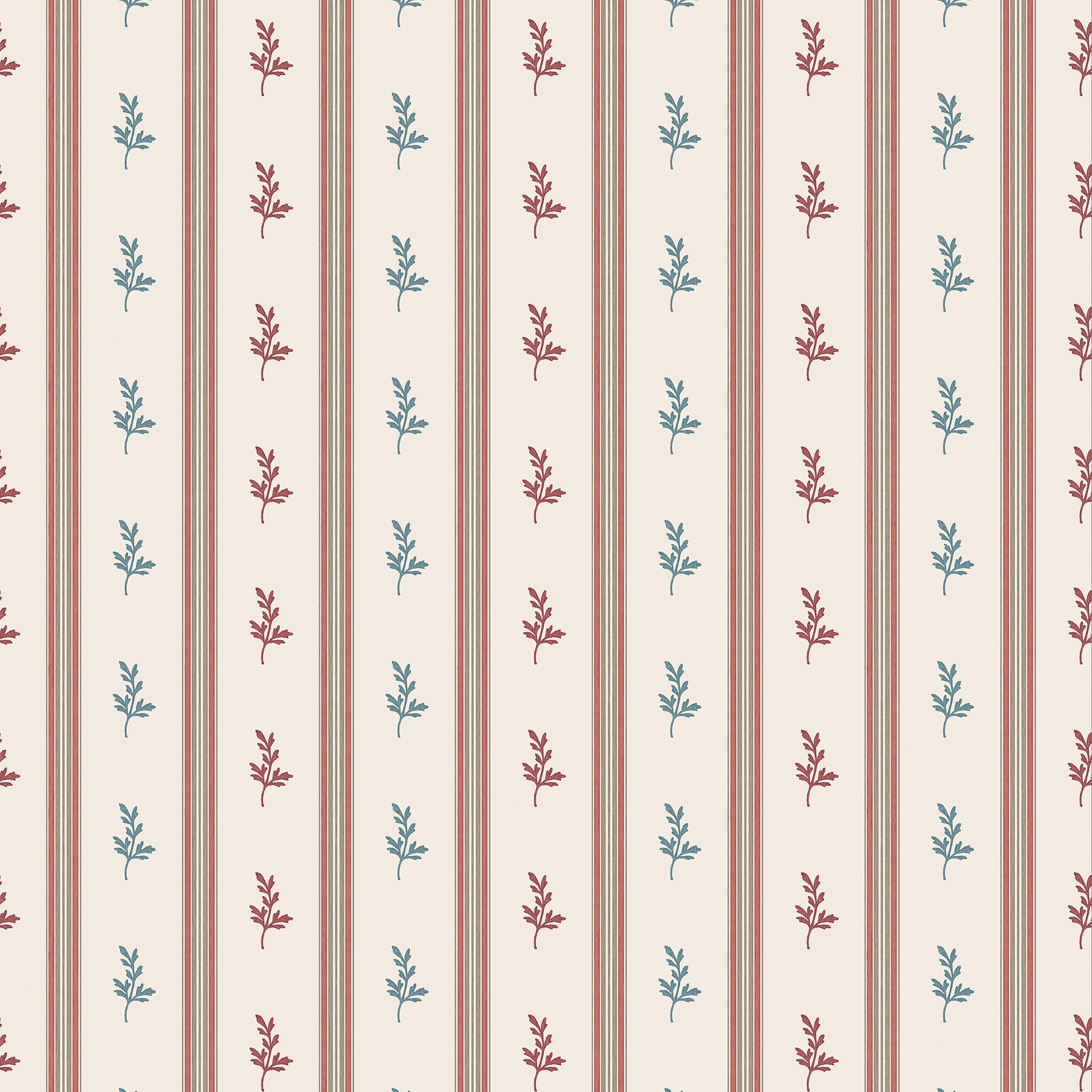 NCW4592-01 Anduze Red / Teal Wallpaper by Nina Campbell