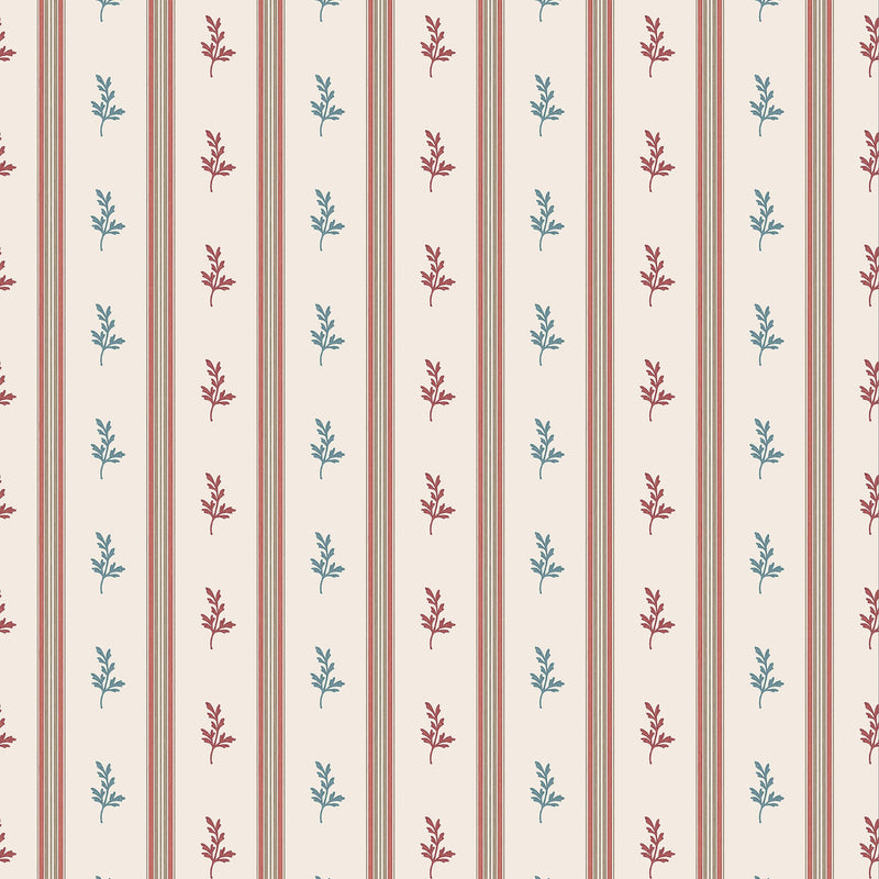 NCW4592-01 Anduze Red / Teal Wallpaper by Nina Campbell