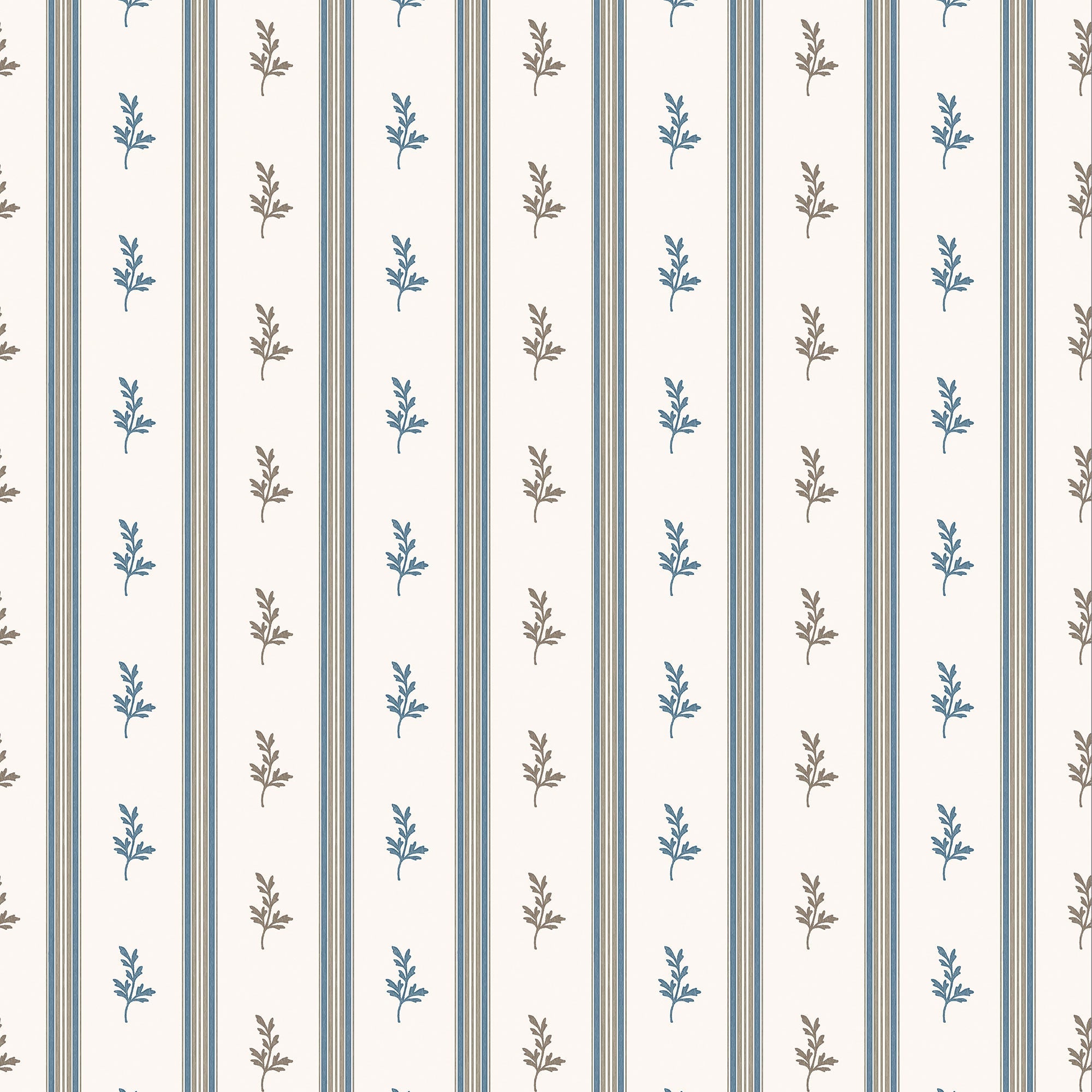 NCW4592-05 Anduze Blue / Chocolate Wallpaper by Nina Campbell