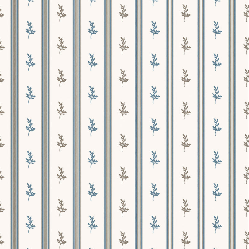 NCW4592-05 Anduze Blue / Chocolate Wallpaper by Nina Campbell