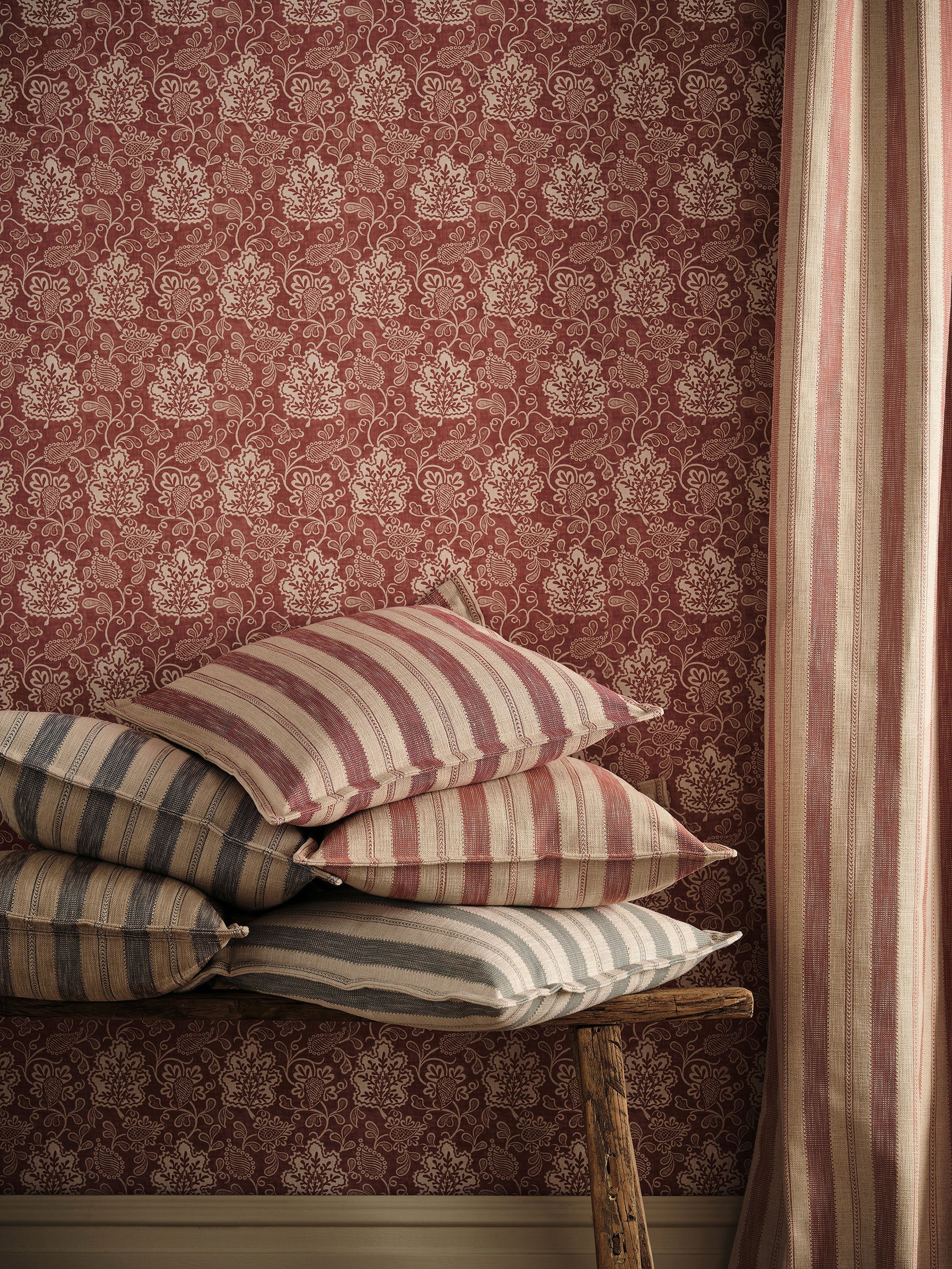 NCW4593-01 Annecy Red Wallpaper by Nina Campbell