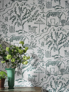 NCW4594-02 La Quintinie Indigo Wallpaper by Nina Campbell