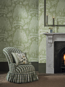 NCW4595-01 Les Saules Green Wallpaper by Nina Campbell