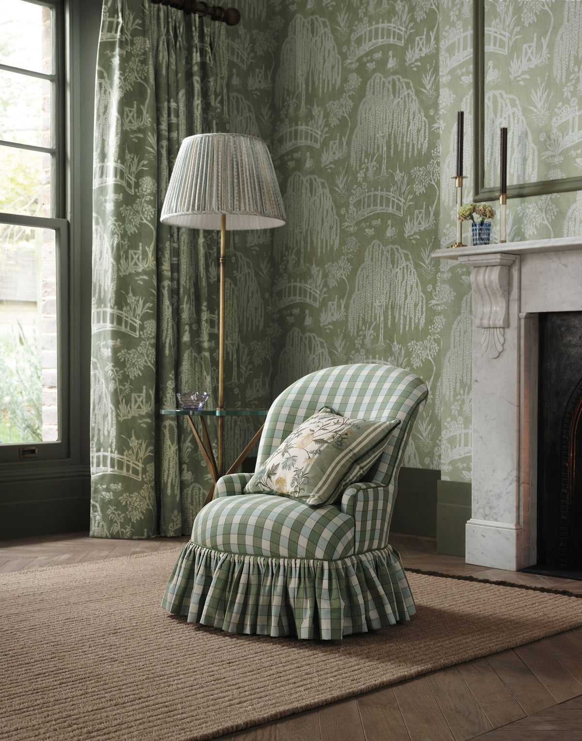 Les Saules Green Honfleur Wallpaper Wallpaper by Nina Campbell