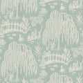 Les Saules Aqua Honfleur Wallpaper Wallpaper by Nina Campbell