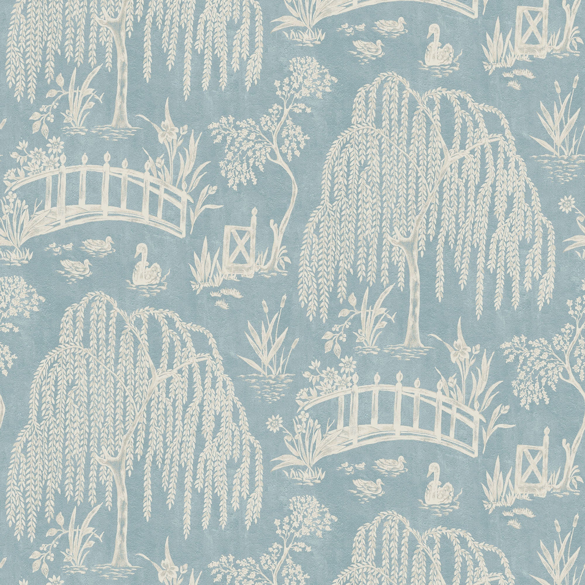 NCW4595-03 Les Saules Blue Wallpaper by Nina Campbell