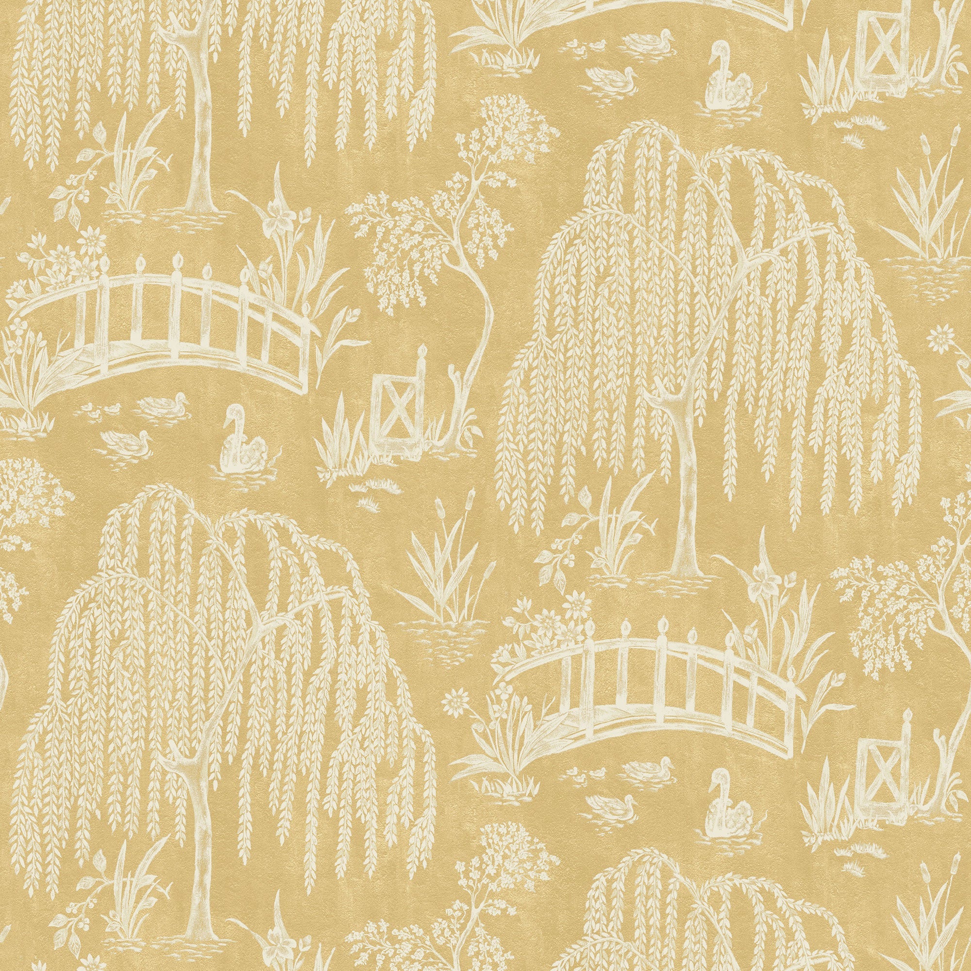 NCW4595-04 Les Saules Yellow Wallpaper by Nina Campbell
