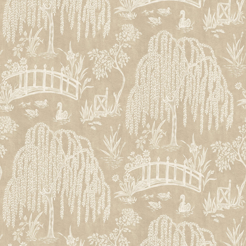 NCW4595-05 Les Saules Beige Wallpaper by Nina Campbell