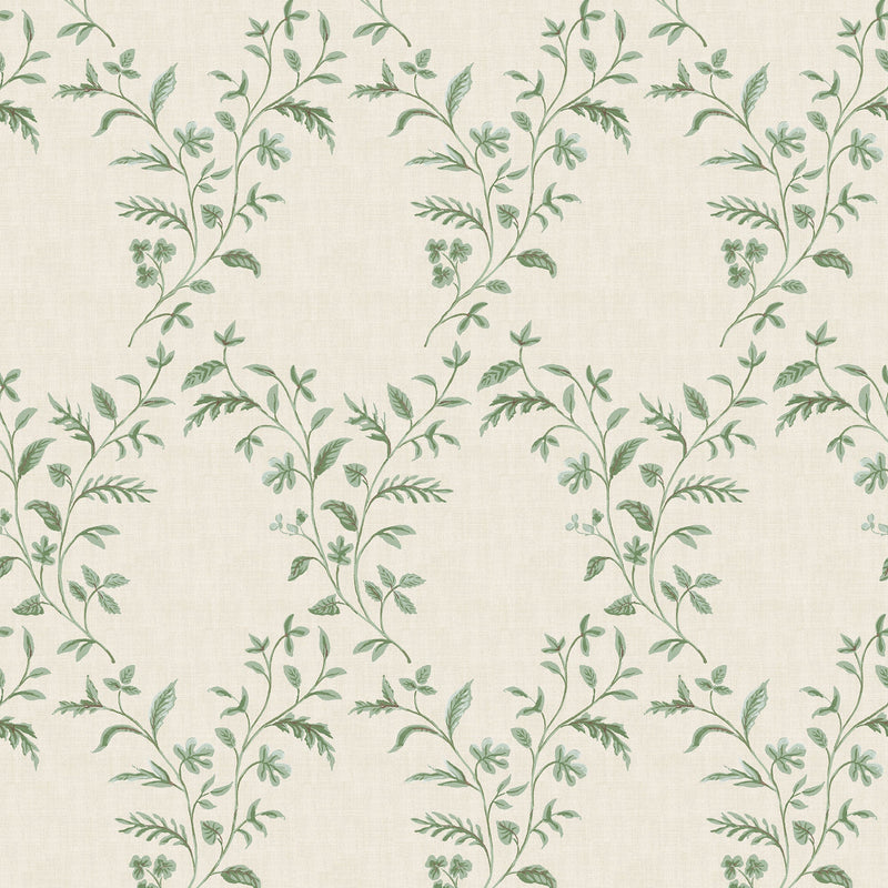 NCW4596-02 Hollingbourne Trellis Eucaly Wallpaper by Nina Campbell