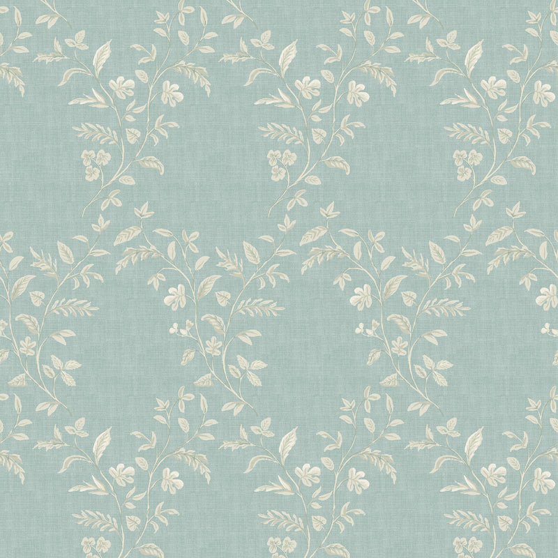 NCW4596-04 Hollingbourne Trellis Aqua Wallpaper by Nina Campbell