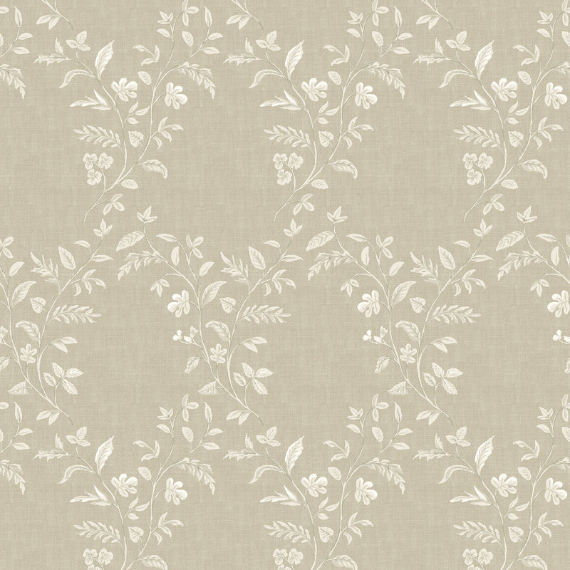 NCW4596-05 Hollingbourne Trellis Linen Wallpaper by Nina Campbell
