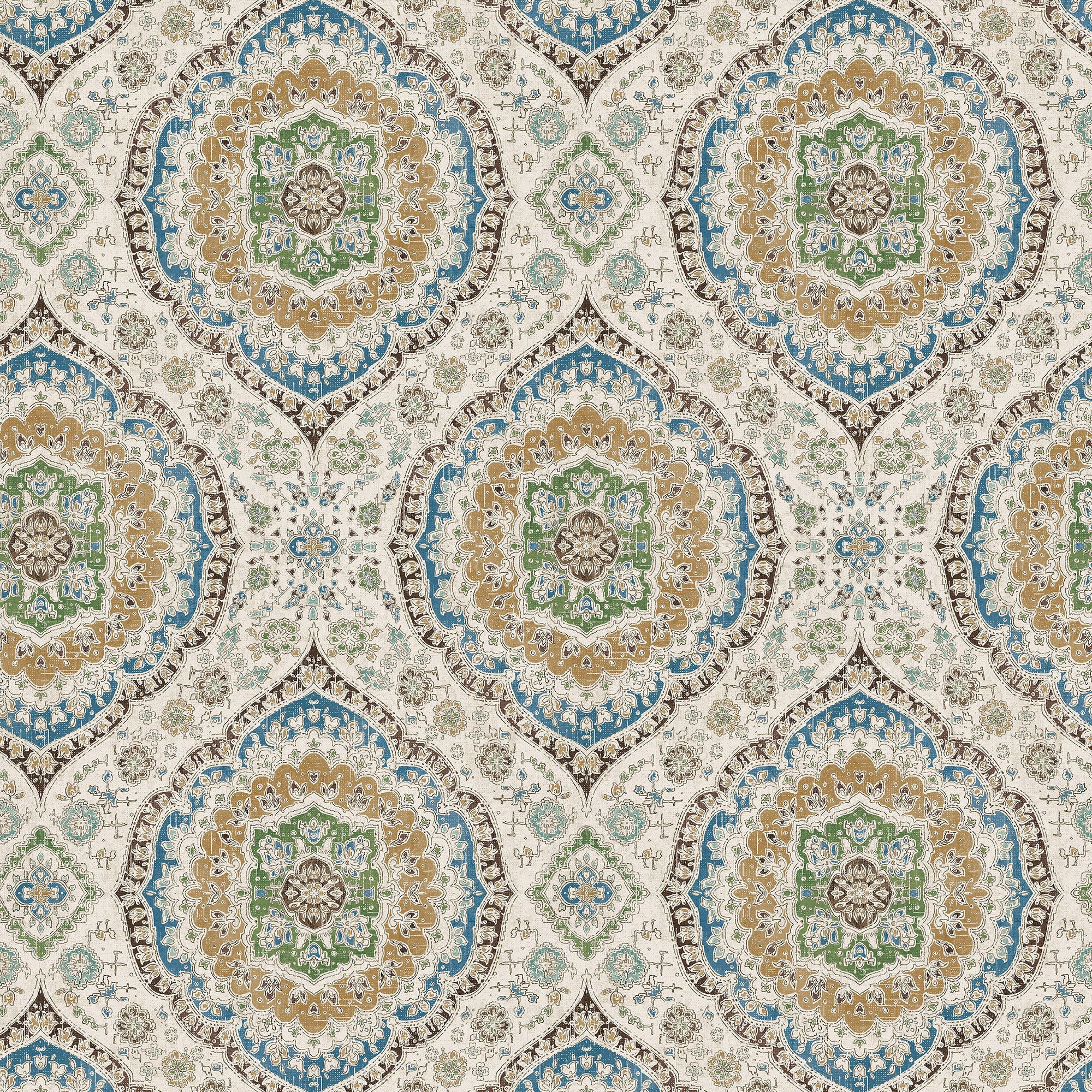 NCW4597-01 Karabali Blue / Green Wallpaper by Nina Campbell