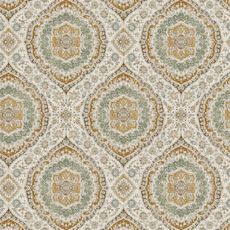 NCW4597-03 Karabali Ochre / Eucalyptus Wallpaper by Nina Campbell
