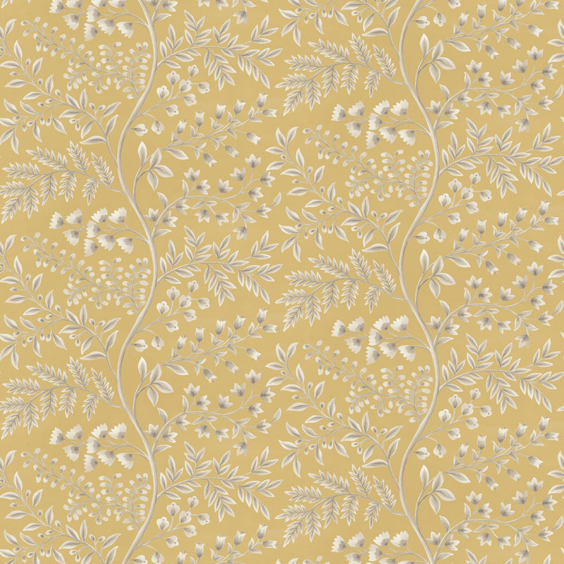 NCW4630-01 Lamballe Yellow Dauphine Wallpaper by Nina Campbell - flat
