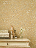 NCW4630-01 Lamballe Yellow Dauphine Wallpaper by Nina Campbell - room