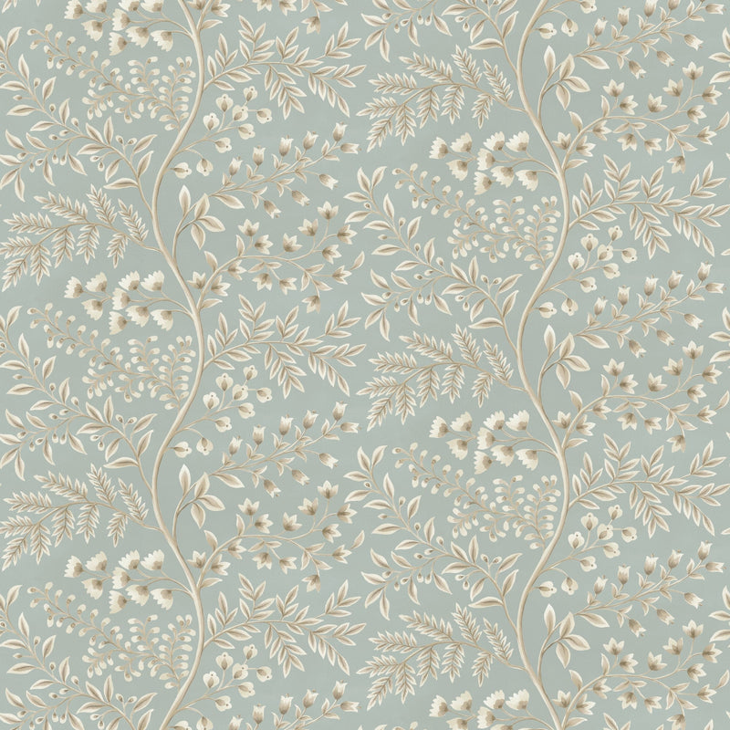 NCW4630-03 Lamballe Duck Egg Dauphine Wallpaper by Nina Campbell - flat