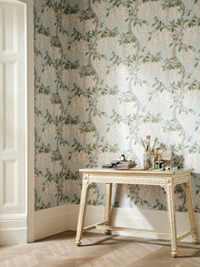 NCW4632-01 Wisteria Walk Aqua / Green Dauphine Wallpaper by Nina Campbell - room