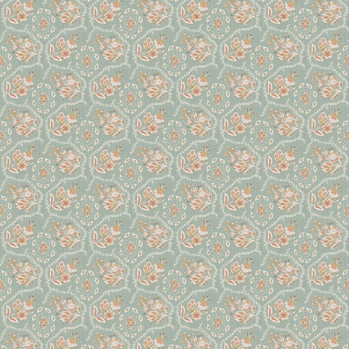 NCW4633-01 Pagelle Aqua Dauphine Wallpaper by Nina Campbell - flat