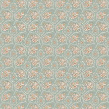 NCW4633-01 Pagelle Aqua Dauphine Wallpaper by Nina Campbell - flat