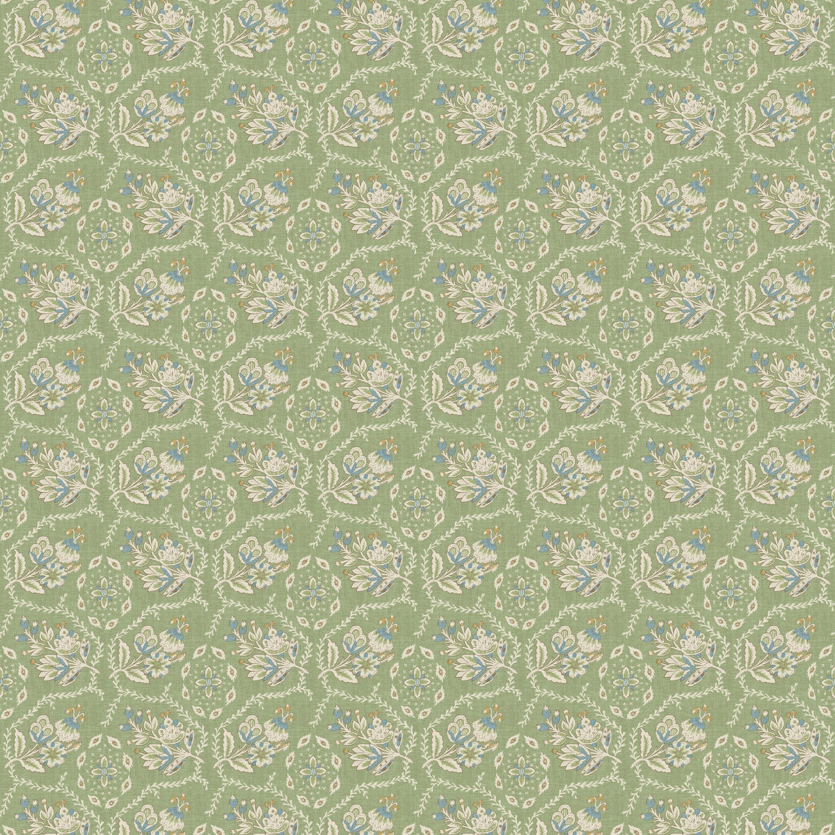 NCW4633-02 Pagelle Green Dauphine Wallpaper by Nina Campbell - flat
