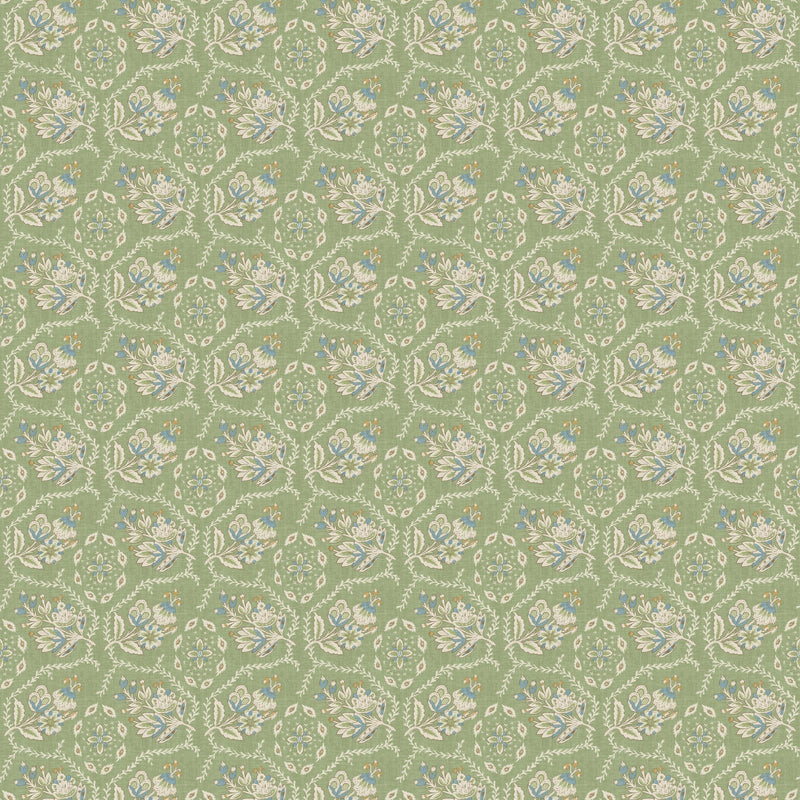 NCW4633-02 Pagelle Green Dauphine Wallpaper by Nina Campbell - flat