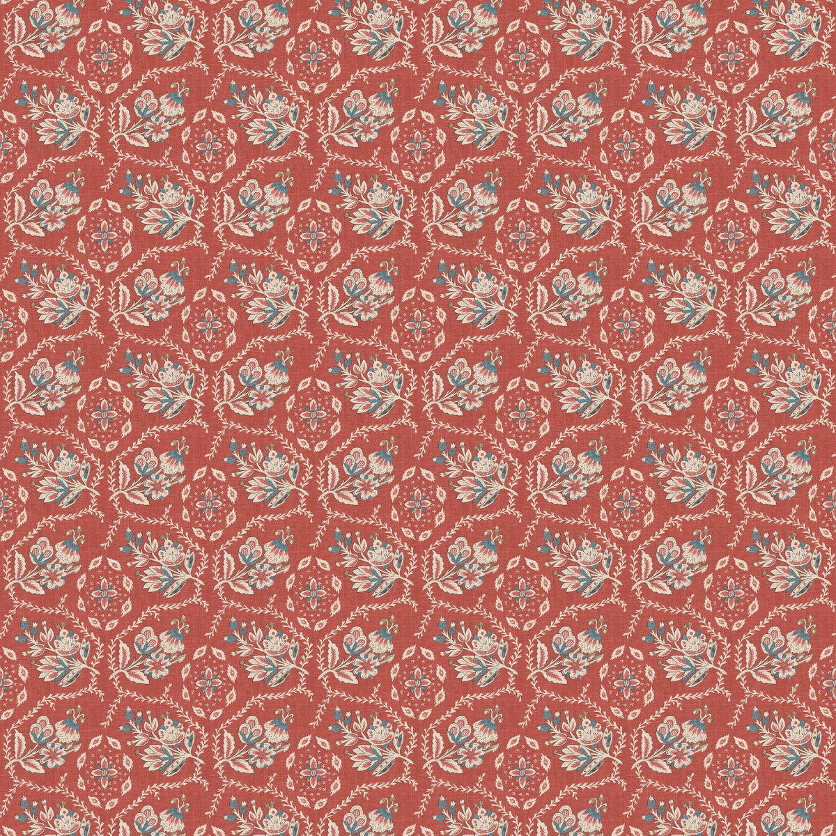 NCW4633-04 Pagelle Red Dauphine Wallpaper by Nina Campbell - flat
