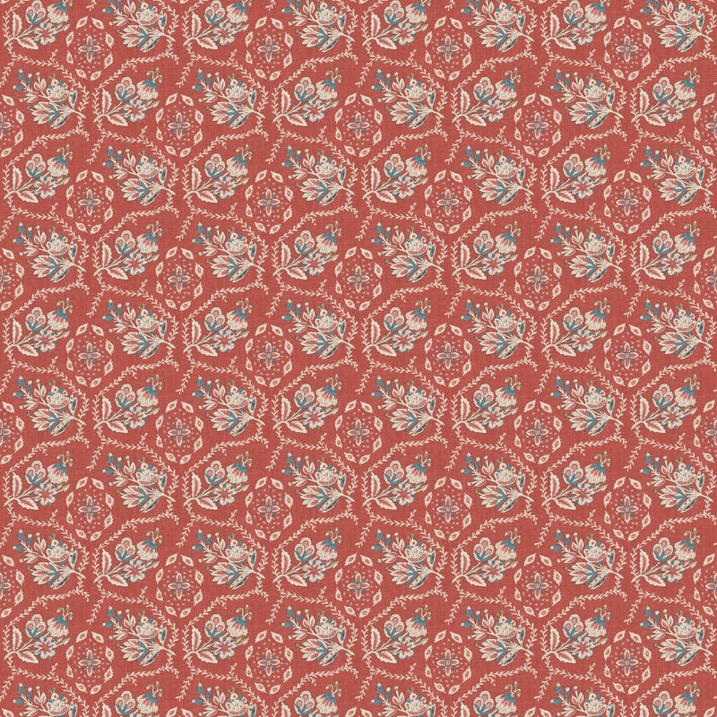 NCW4633-04 Pagelle Red Dauphine Wallpaper by Nina Campbell - flat
