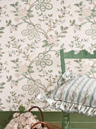 NCW4634-01 Genevieve Green / Blue / Ivory Dauphine Wallpaper by Nina Campbell - room