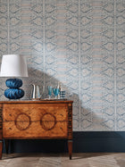 NCW4636-01 Nicolet Blue Dauphine Wallpaper by Nina Campbell - room