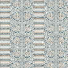 NCW4636-01 Nicolet Blue Dauphine Wallpaper by Nina Campbell - flat