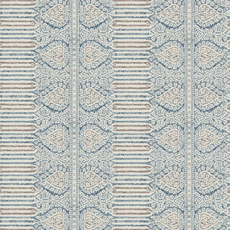 NCW4636-01 Nicolet Blue Dauphine Wallpaper by Nina Campbell - flat