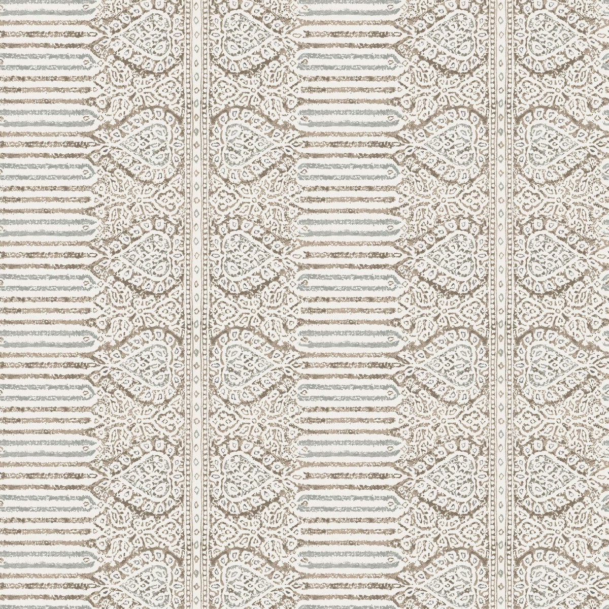 NCW4636-02 Nicolet Beige / Duck Egg Dauphine Wallpaper by Nina Campbell - flat