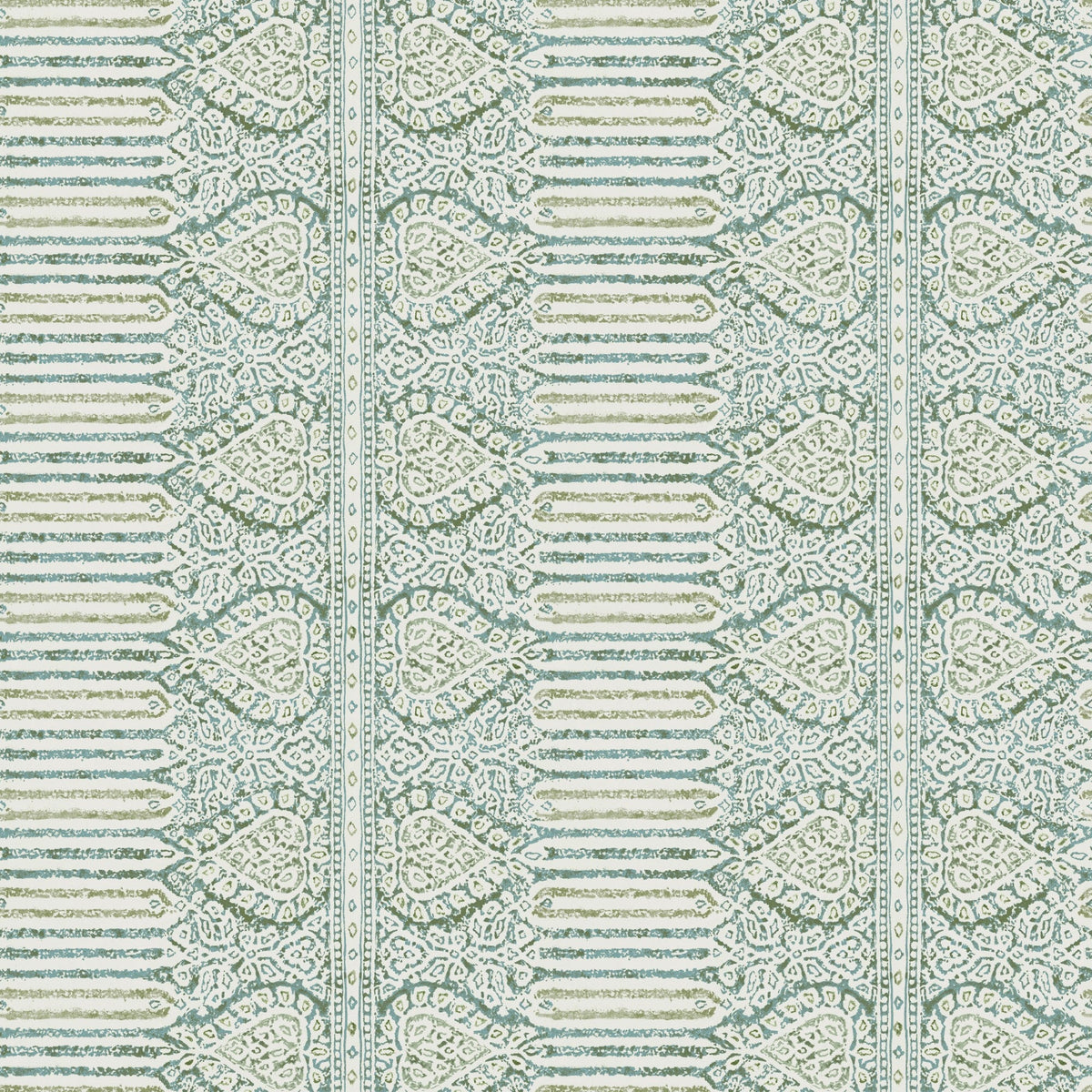 NCW4636-03 Nicolet Teal / Green Dauphine Wallpaper by Nina Campbell - flat