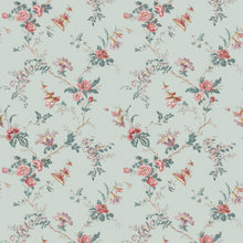 NCW4637-01 Boscobel Duck Egg / Teal / Pink Dauphine Wallpaper by Nina Campbell - flat