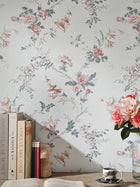 NCW4637-01 Boscobel Duck Egg / Teal / Pink Dauphine Wallpaper by Nina Campbell - room