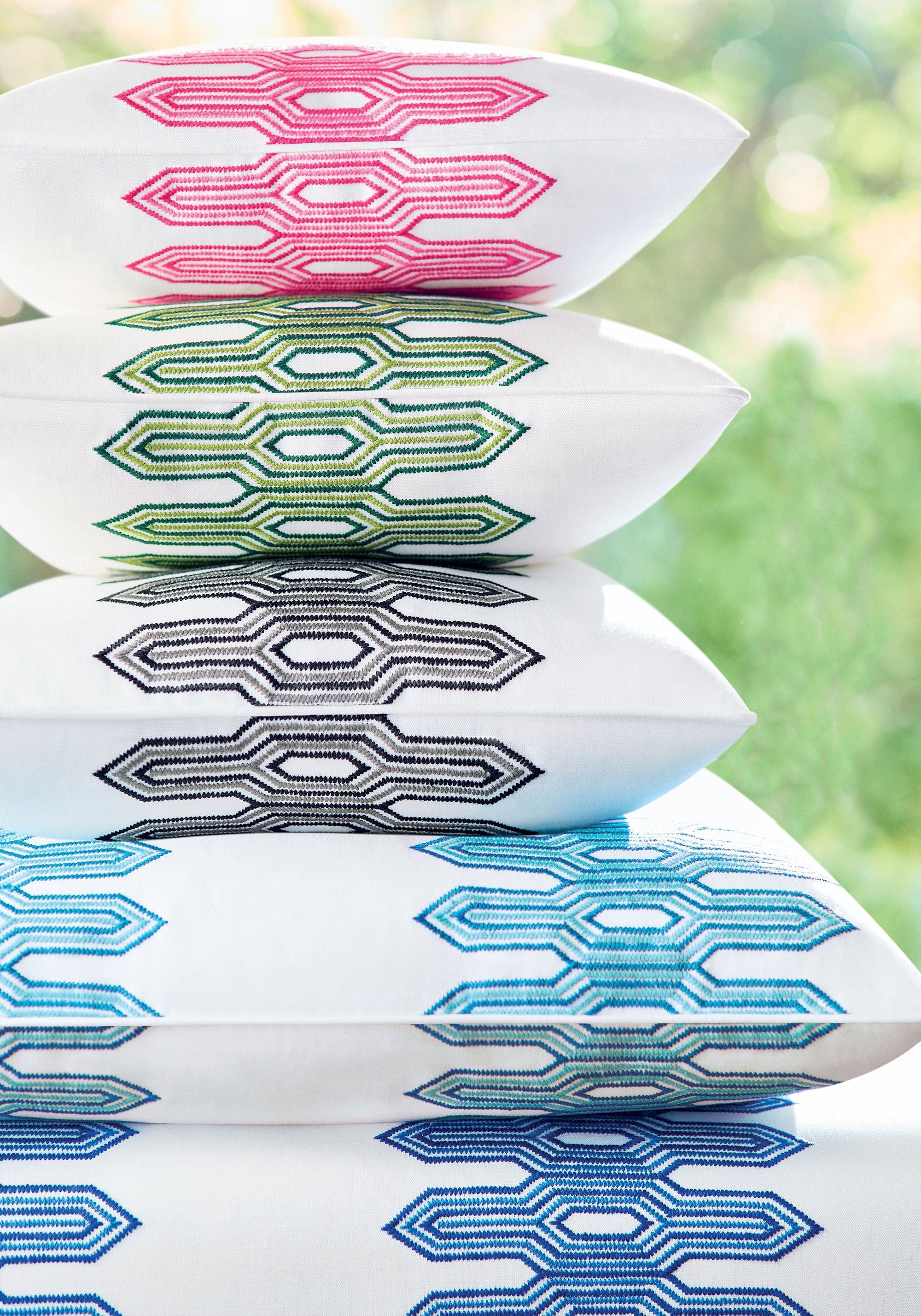 W720810 Nola Stripe Embroidery Navy Eden Fabric by Thibaut